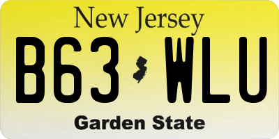 NJ license plate B63WLU