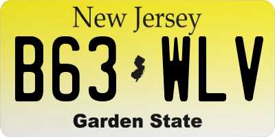 NJ license plate B63WLV