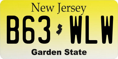 NJ license plate B63WLW