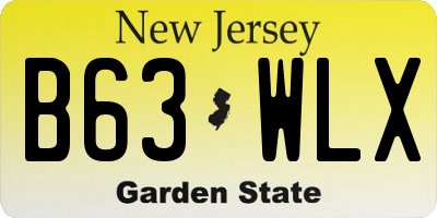 NJ license plate B63WLX