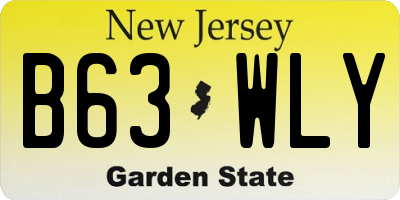 NJ license plate B63WLY