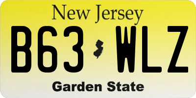 NJ license plate B63WLZ