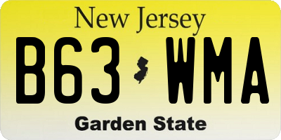 NJ license plate B63WMA