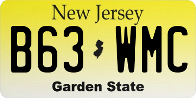 NJ license plate B63WMC