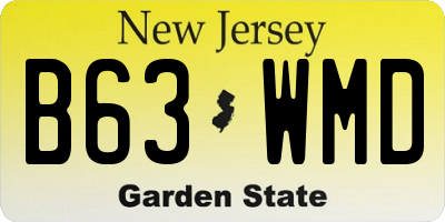NJ license plate B63WMD