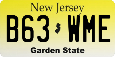 NJ license plate B63WME