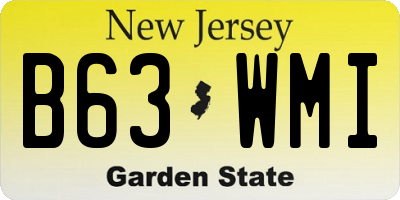 NJ license plate B63WMI