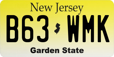 NJ license plate B63WMK