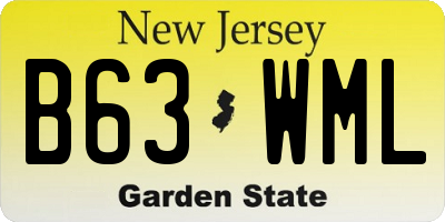 NJ license plate B63WML