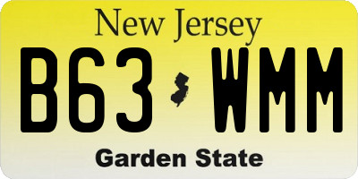 NJ license plate B63WMM