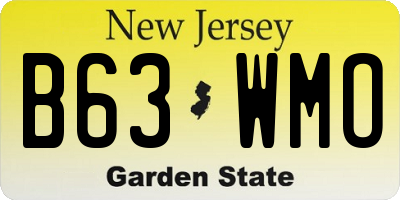 NJ license plate B63WMO