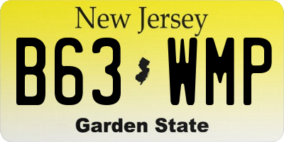 NJ license plate B63WMP