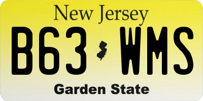 NJ license plate B63WMS