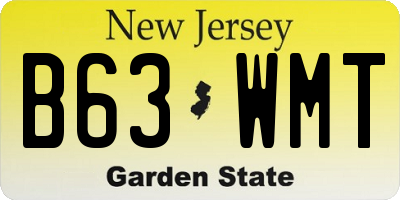 NJ license plate B63WMT