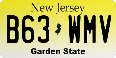NJ license plate B63WMV
