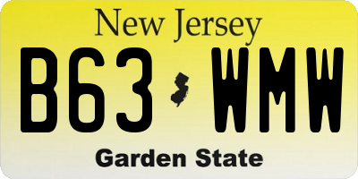 NJ license plate B63WMW