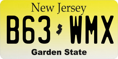 NJ license plate B63WMX