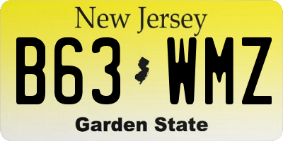 NJ license plate B63WMZ