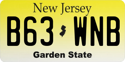 NJ license plate B63WNB