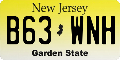NJ license plate B63WNH