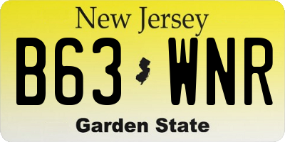 NJ license plate B63WNR