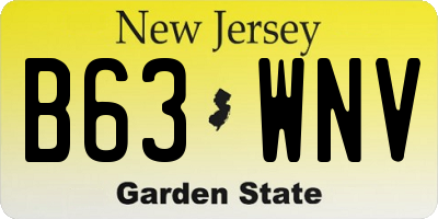 NJ license plate B63WNV