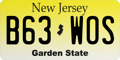 NJ license plate B63WOS