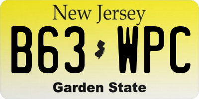 NJ license plate B63WPC