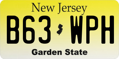 NJ license plate B63WPH