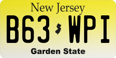 NJ license plate B63WPI
