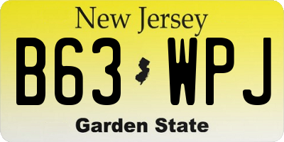 NJ license plate B63WPJ