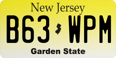 NJ license plate B63WPM