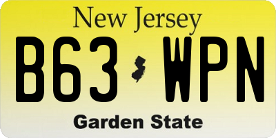 NJ license plate B63WPN