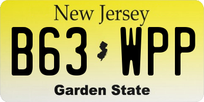 NJ license plate B63WPP