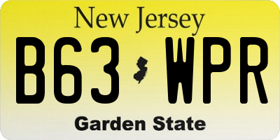 NJ license plate B63WPR