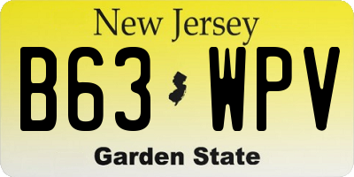 NJ license plate B63WPV