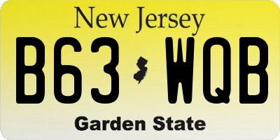 NJ license plate B63WQB