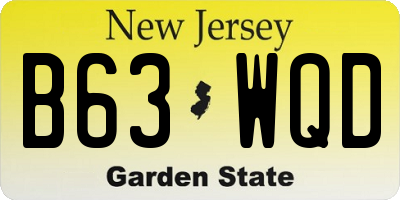 NJ license plate B63WQD