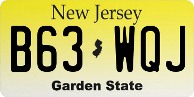 NJ license plate B63WQJ