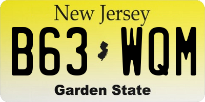 NJ license plate B63WQM