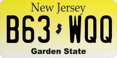 NJ license plate B63WQQ