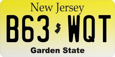 NJ license plate B63WQT
