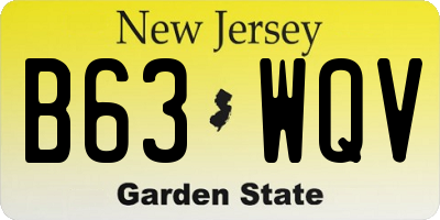 NJ license plate B63WQV