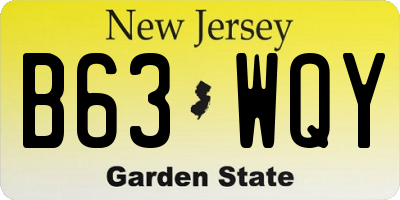 NJ license plate B63WQY