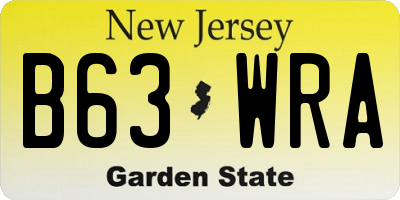 NJ license plate B63WRA