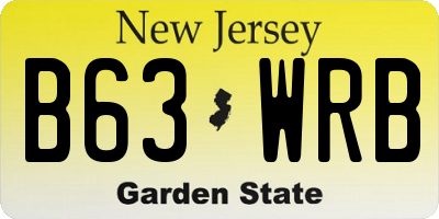 NJ license plate B63WRB