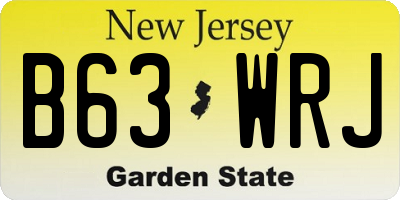 NJ license plate B63WRJ