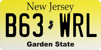 NJ license plate B63WRL