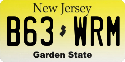 NJ license plate B63WRM