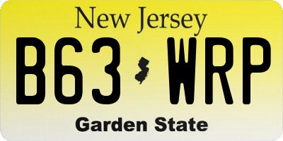 NJ license plate B63WRP